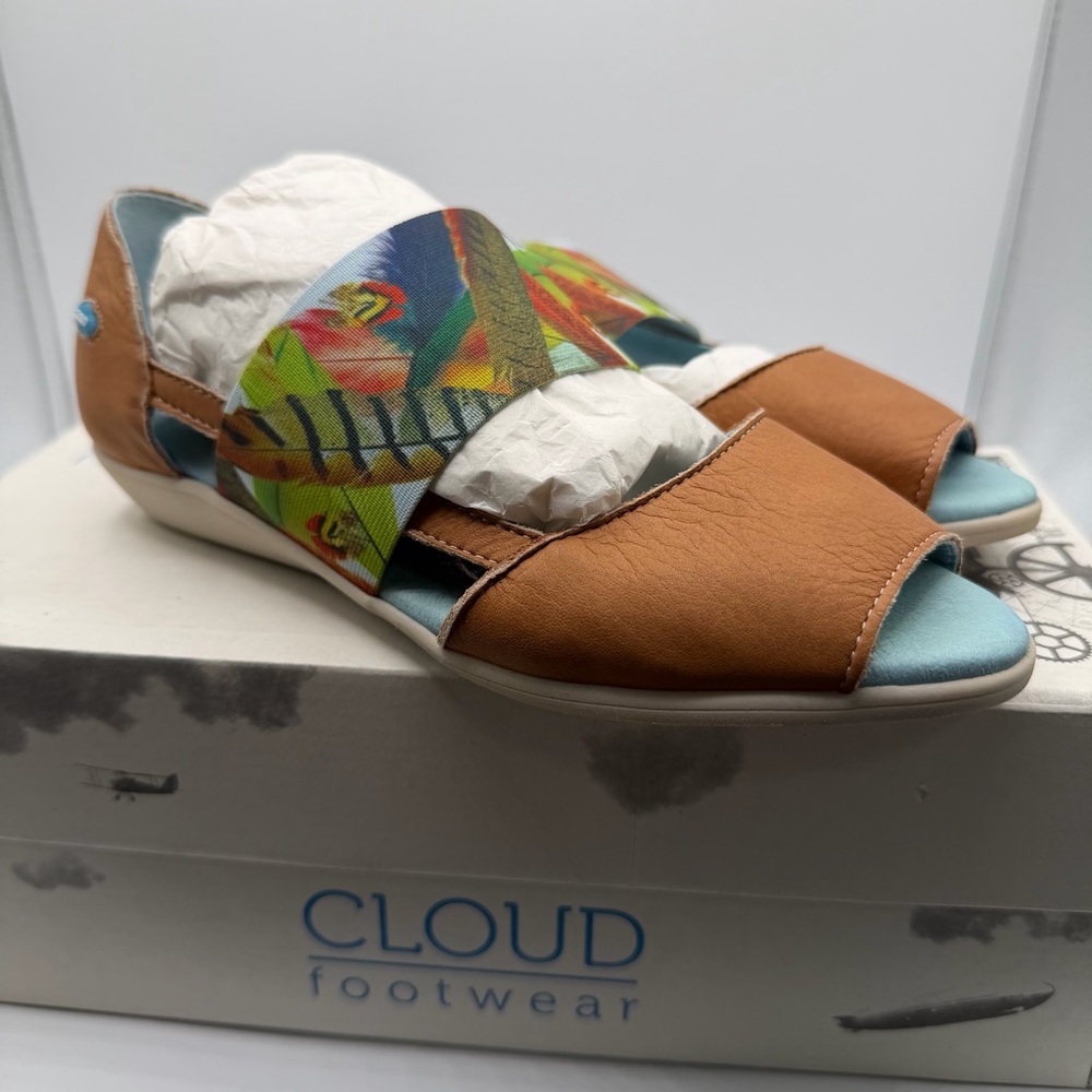 Cloud Footwear Canary Leather Comfort Sandals Tan EU 36 US 5 New Box